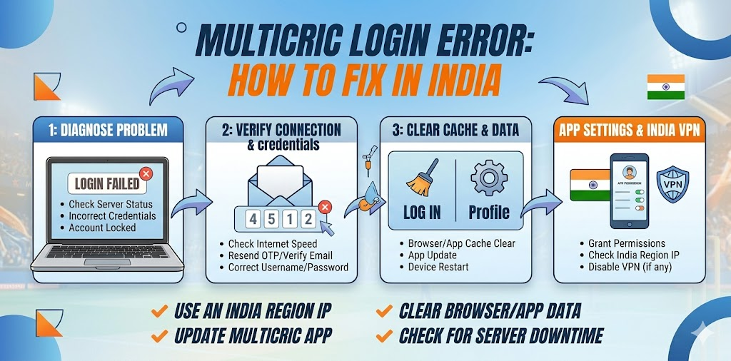 MultiCric login error in India